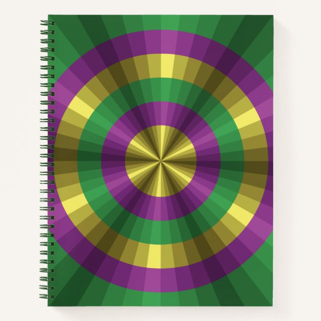 Mardi Gras Illusion Spiral Notebook (Front)