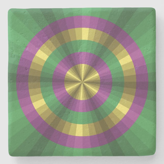 Mardi Gras Illusion Stone Coaster (Front)