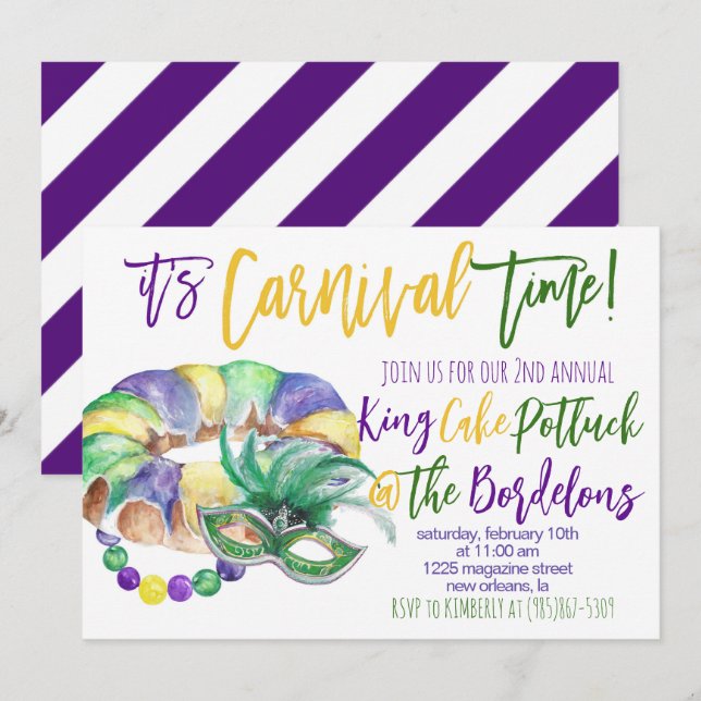 Mardi Gras Invitation (Front/Back)