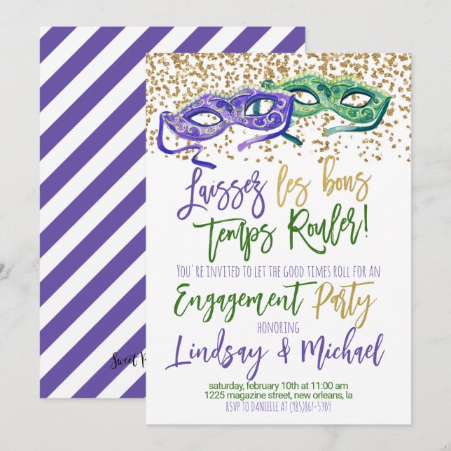 Mardi Gras Invitation (Front/Back)