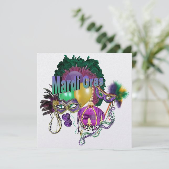 Mardi Gras Invitation (Standing Front)