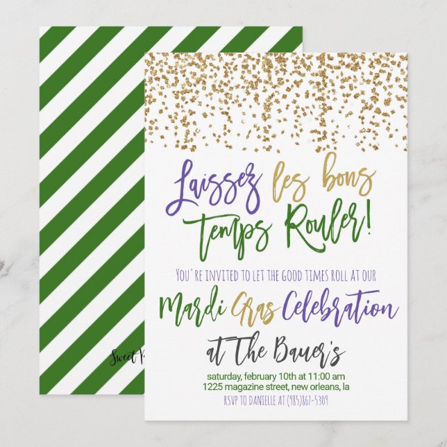 Mardi Gras Invitation (Front/Back)