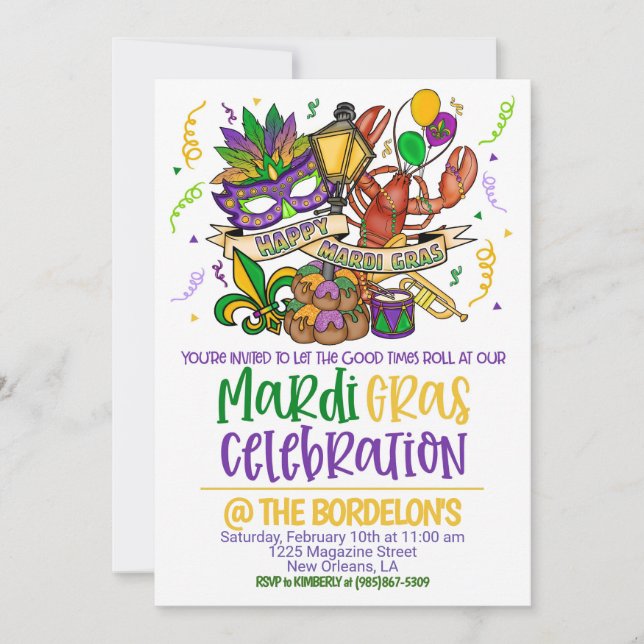 Mardi Gras Invitation (Front)