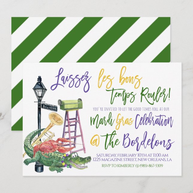 Mardi Gras Invitation (Front/Back)