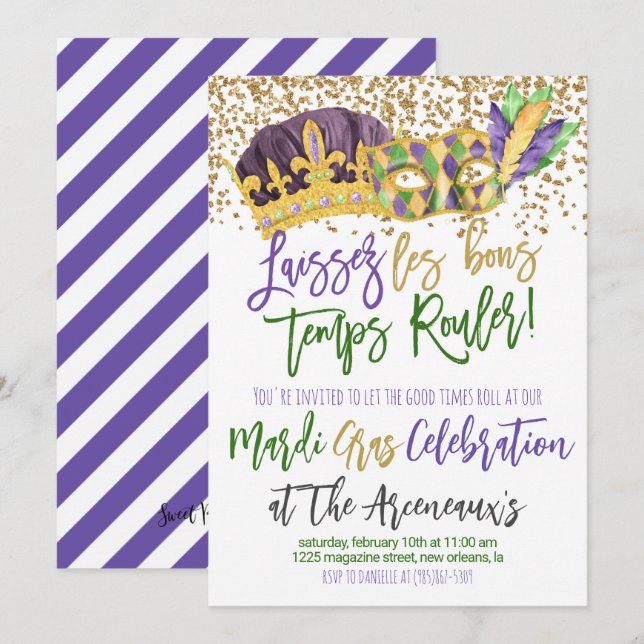 Mardi Gras Invitation (Front/Back)