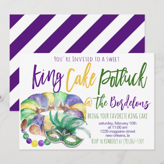 Mardi Gras Invitation (Front/Back)