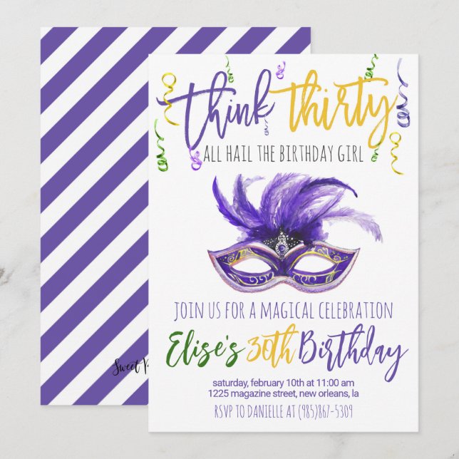 Mardi Gras Invitation (Front/Back)