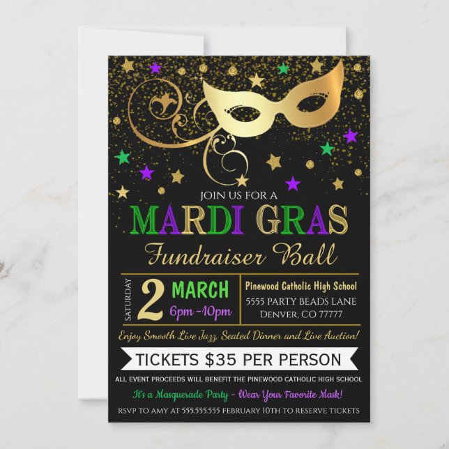 Mardi Gras Invitation (Front)