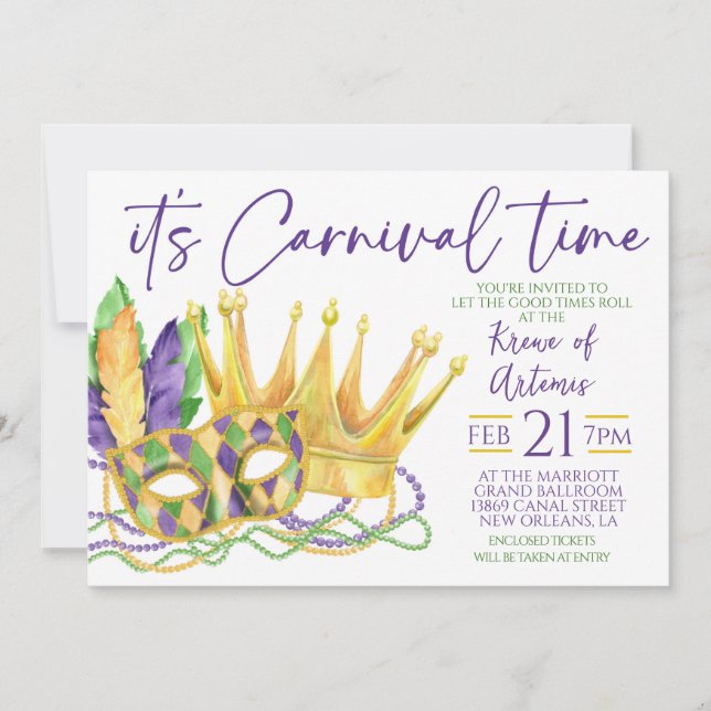 Mardi Gras Invitation (Front)