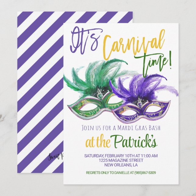 Mardi Gras Invitation (Front/Back)