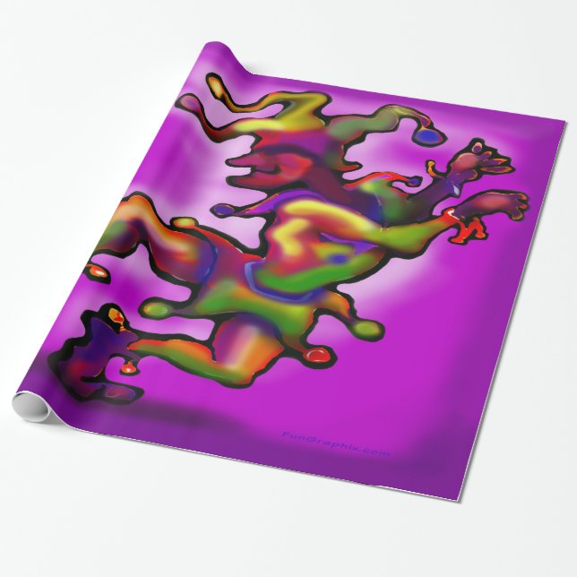 Mardi Gras Jester 2x3' 60# Wall Decoration Wrapping Paper (Unrolled)