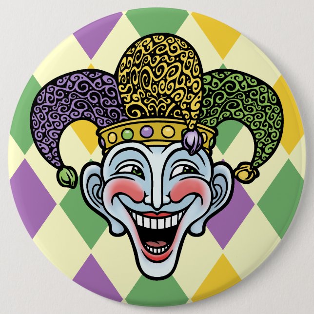 Mardi Gras Jester 6 Cm Round Badge (Front)