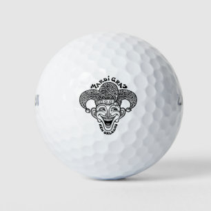 Mardi Gras Jester b/w Golf Balls