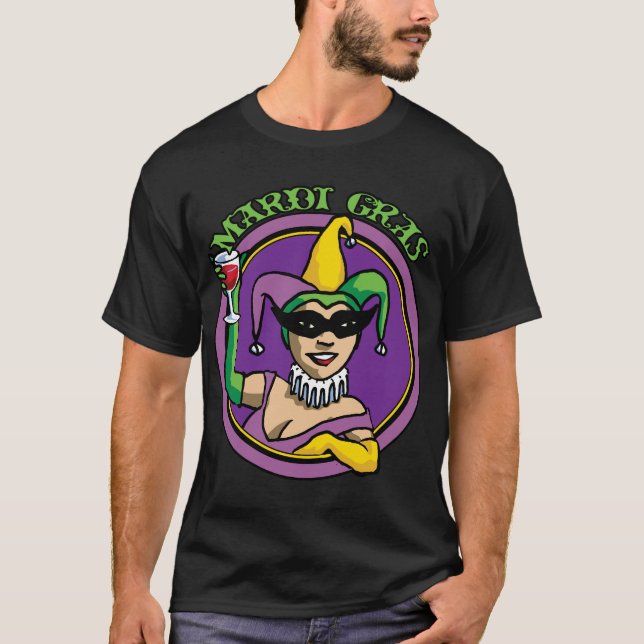 Mardi Gras Jester Girl T-Shirt (Front)
