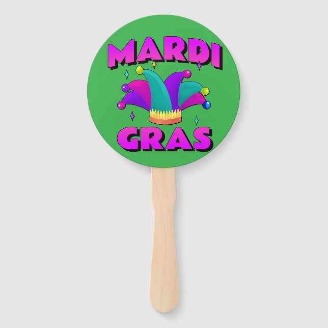 Mardi Gras Jester Hat Hand Fan (Front)