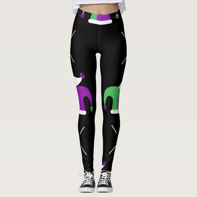 Mardi Gras Jester Hat Leggings (Front)