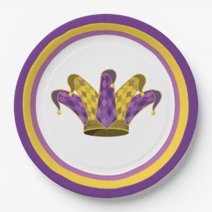 Mardi Gras Jester Hat Paper Plate