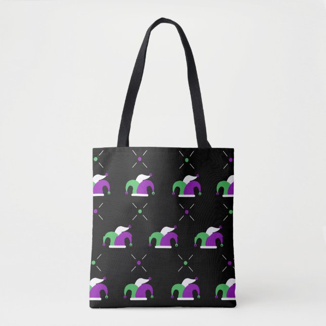 Mardi Gras Jester Hat Tote Bag (Front)