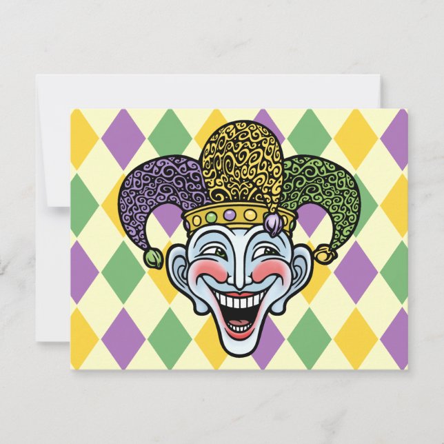 Mardi Gras Jester Invitation (Front)