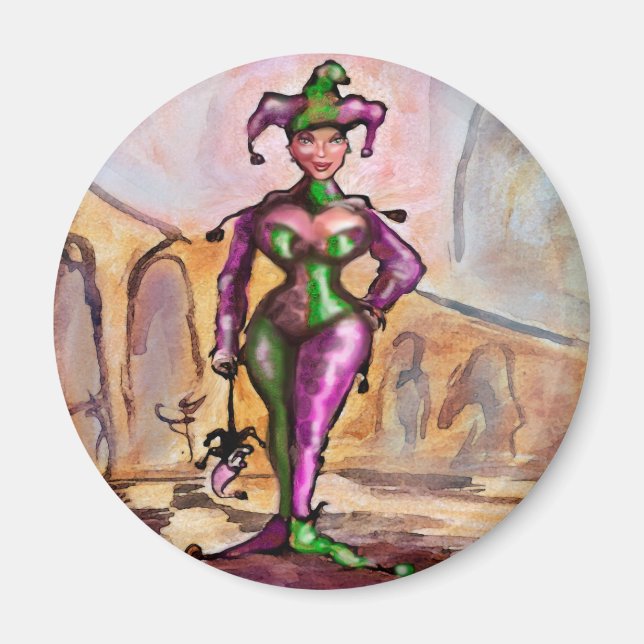 Mardi Gras Jester Magnet (Front)