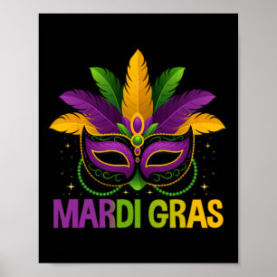 Mardi Gras Jester Mask Costume Kids Girls Boys Men Poster