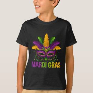 Mardi Gras Jester Mask Costume Kids Girls Boys Men T-Shirt