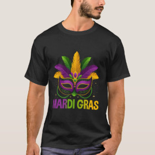Mardi Gras Jester Mask Costume Kids Girls Boys Men T-Shirt