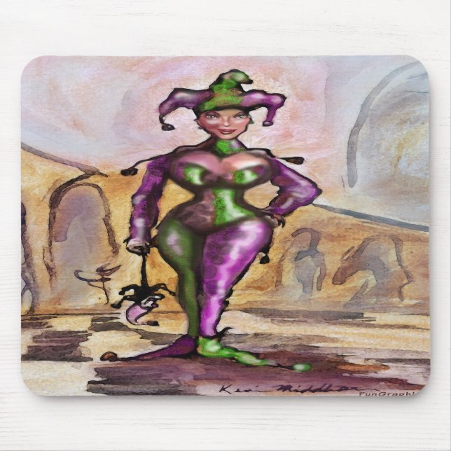 Mardi Gras Jester Mouse Mat (Front)