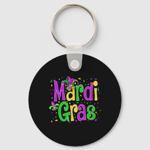 Mardi Gras Jester New Orleans Carnival Outfit Wome Key Ring