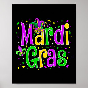 Mardi Gras Jester New Orleans Carnival Outfit Wome Poster