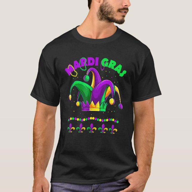 Mardi Gras Jester Outfit Shirt, Kids Girl Boy Men  T-Shirt (Front)