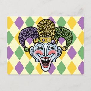 Mardi Gras Jester Postcard