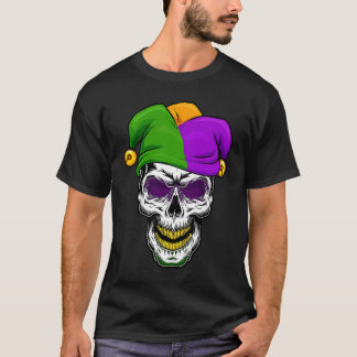 Mardi Gras Jester Skull  New Orleans Carnival Fest T-Shirt
