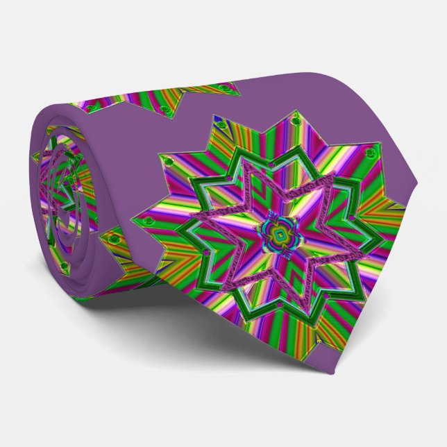 Mardi Gras Jewel Tones Purple NeckTie (Rolled)