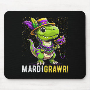 Mardi Gras Kids Shirt T Rex Dinosaur Mardi Grawr C Mouse Mat