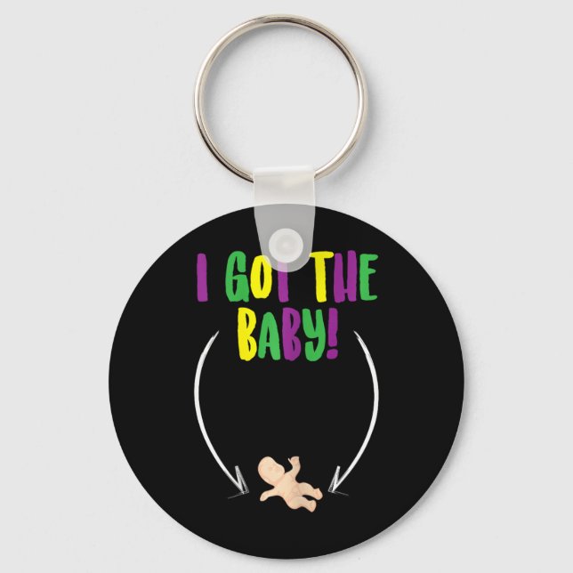 Mardi Gras King Cake By  Key Ring (Front)