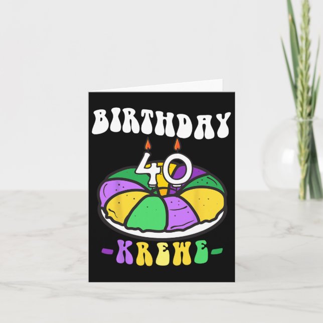 Mardi Gras King Cake  Card (Front)