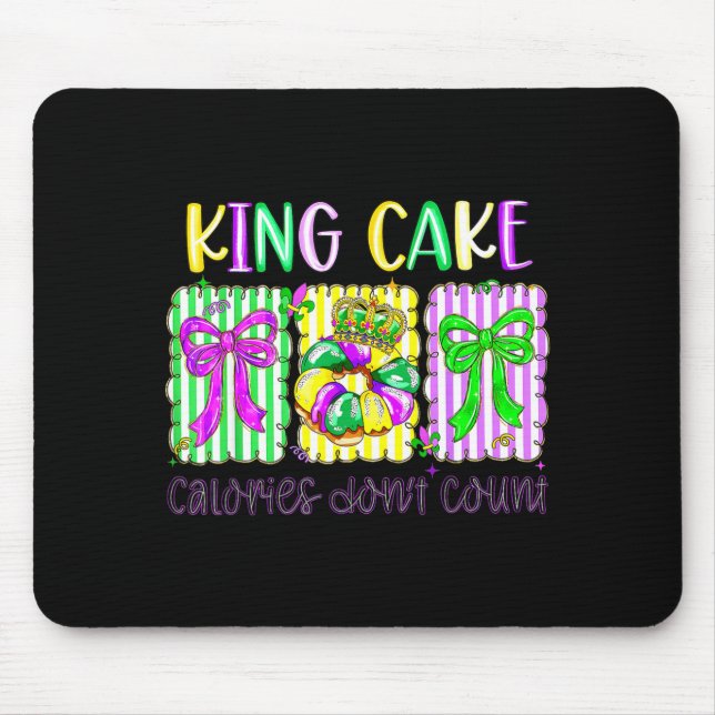 Mardi Gras King Cake Coquette Bow Girl Women Carni Mouse Mat (Front)