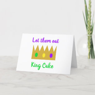Mardi Gras King Cake Crown Laissez Les Bons Temps Card
