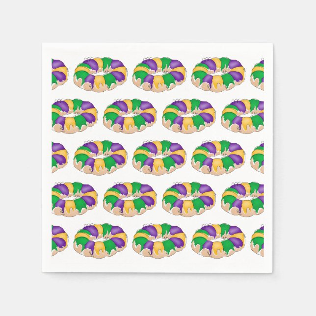 Mardi Gras King Cake  Napkin (Front)