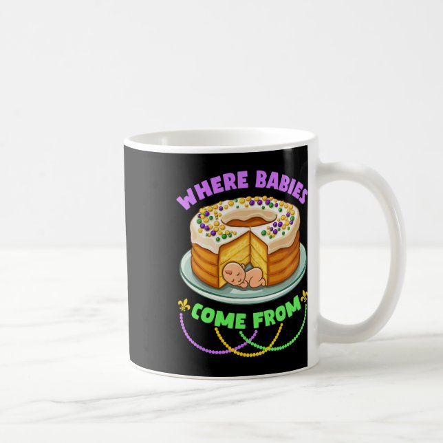 Mardi Gras King Cake Where Bybies Come From  Coffee Mug (Right)