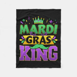 Mardi Gras King For New Orleans Carnival Costume Fleece Blanket