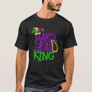 Mardi Gras King Jester Mask Beads Louisiana Couple T-Shirt