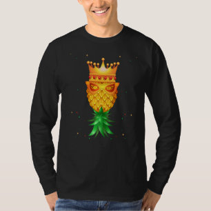Mardi Gras King Mask Swinger Upside Down Pineapple T-Shirt
