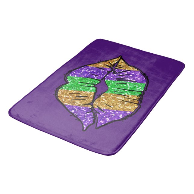 Mardi Gras Kiss Bath Mat (Angled)