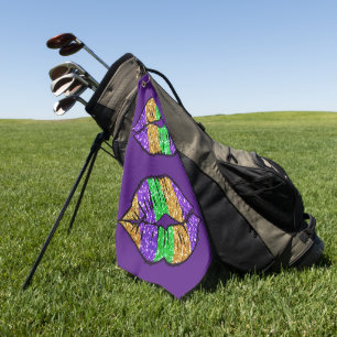Mardi Gras Kiss Golf Towel