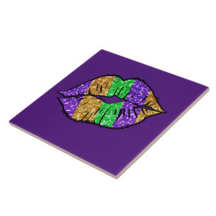 Mardi Gras Kiss Tile