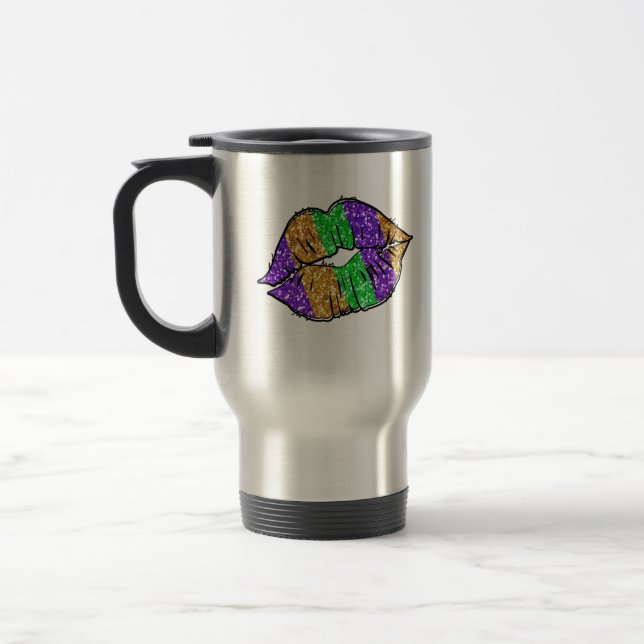 Mardi Gras Kiss Travel Mug (Left)