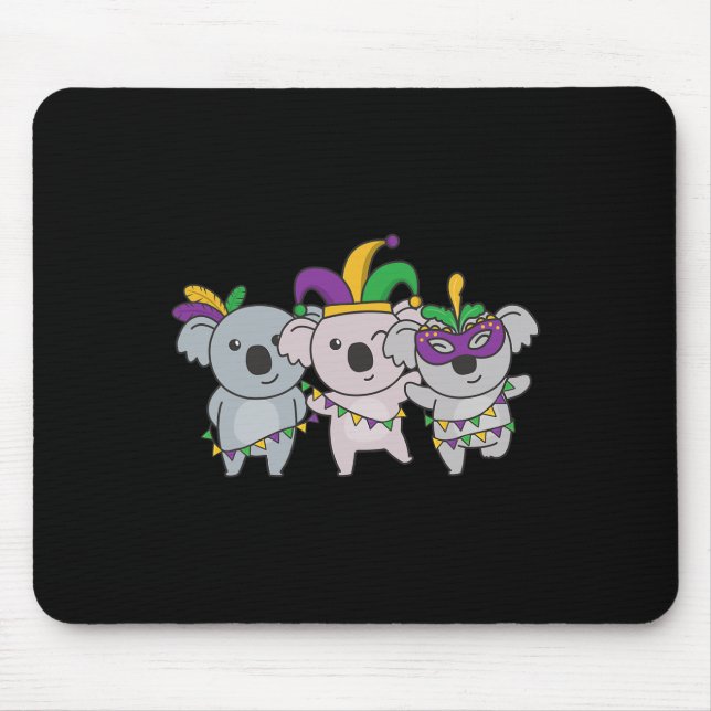 Mardi Gras Koala Carnival Costume  Mouse Mat (Front)