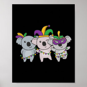 Mardi Gras Koala Carnival Costume Poster